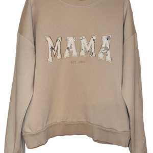 Sentymentalna bluza ,,Mama / Tata" z aplikacją z ubranek dziecka