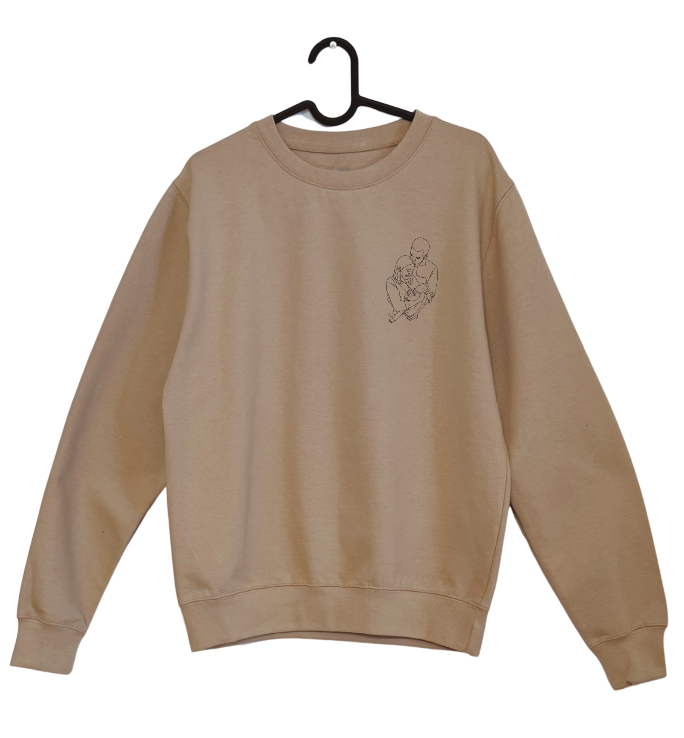 Bluza bez kaptura z haftem outline – konturowy haft postaci ze zdjęcia