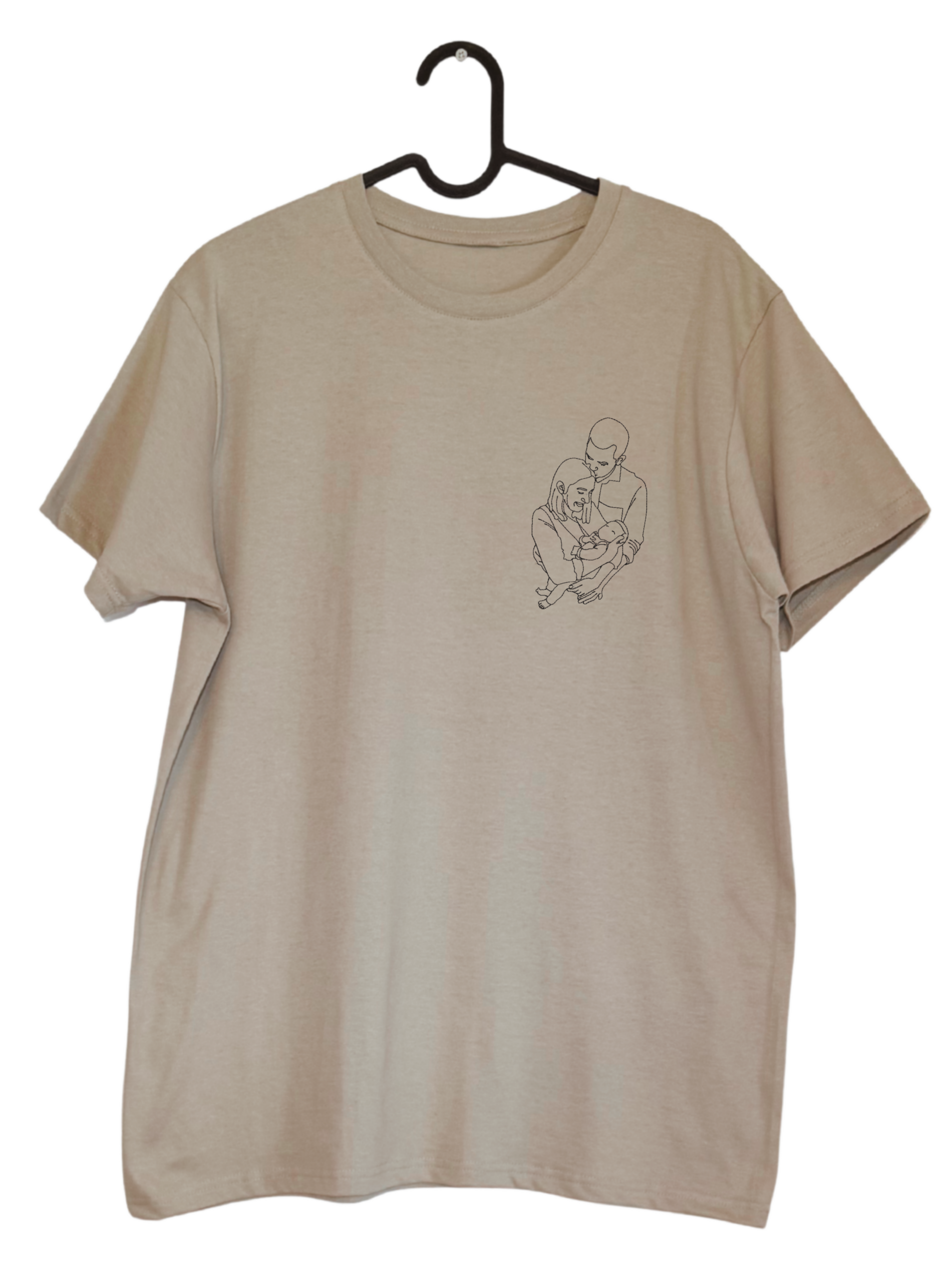 Koszulka T-shirt z haftem outline – konturowy haft postaci ze zdjęcia